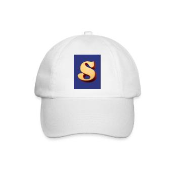 3D Hellbrauner Buchstabe S Look - Baseballkappe - Weiß/Weiß - Vorne