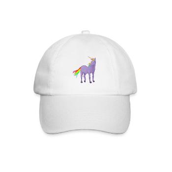 Licorne robe violette et crinière arc-en-ciel - Baseballkappe - Weiß/Weiß - Vorne