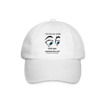 Minimalistisches Gesicht in Blau und Schwarz  - Baseballkappe - Weiß/Weiß - Vorne