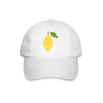 Modernes Zitronen-Zitrus-Muster-Design - Baseballkappe - Weiß/Weiß - Vorne