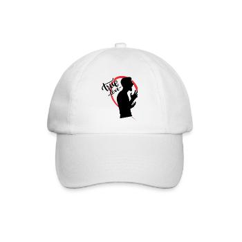 Schreiender Kerl halbes Herz - Baseballkappe - Weiß/Weiß - Vorne