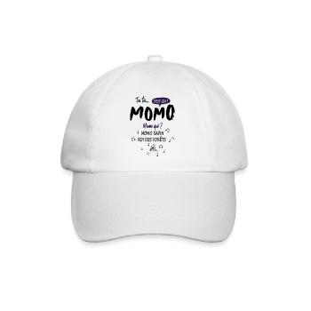 Momo Mohamed Mohammed Name Geburtstagsgeschenk - Baseballkappe - Weiß/Weiß - Vorne