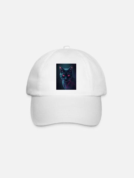 red eye cat - Baseballkappe - Weiß/Weiß