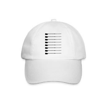 Achter-Ruder – Silhouette  - Baseballkappe - Weiß/Weiß - Vorne