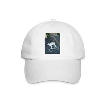 Katze auf dem Radweg - Baseballkappe - Weiß/Weiß - Vorne