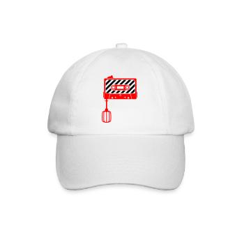 Mixtape vs. Mixer – Retro Musik Kult Design - Baseballkappe - Weiß/Weiß - Vorne