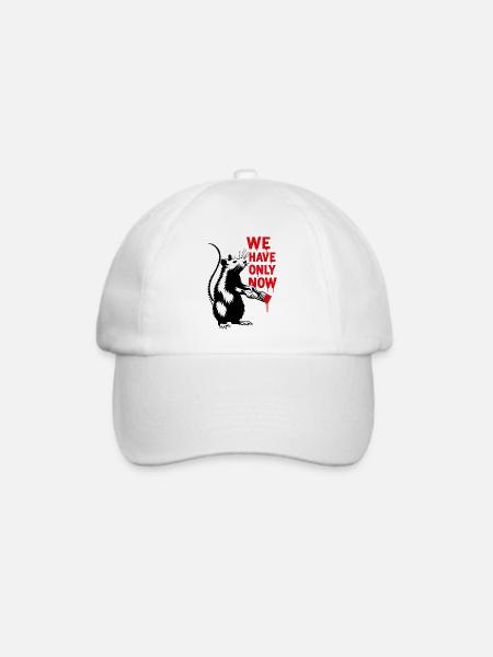 Wir haben nur Jetzt Ratte Kunst - Baseballkappe - Weiß/Weiß