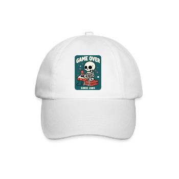 Game Over 1984 Retro Skelett Arcade - Baseballkappe - Weiß/Weiß - Vorne