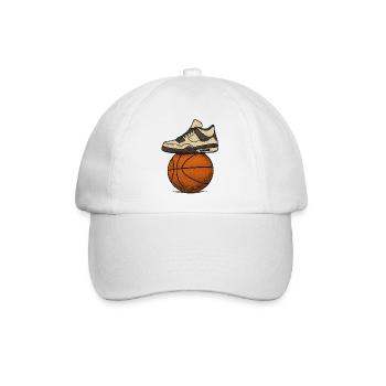 Sneaker über Basketball Street Art - Baseballkappe - Weiß/Weiß - Vorne