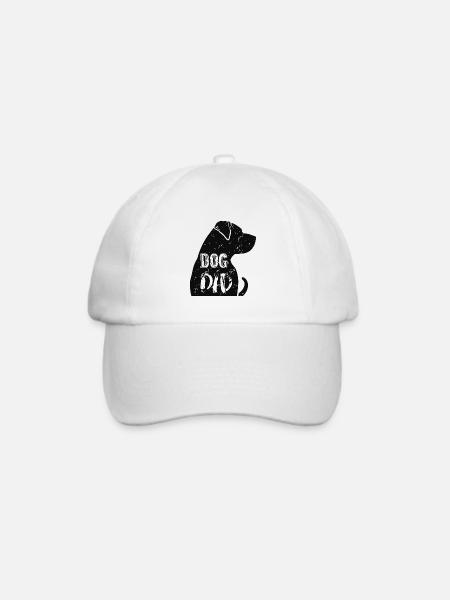 Dog Dad Silhouette mit Text - Baseballkappe - Weiß/Weiß