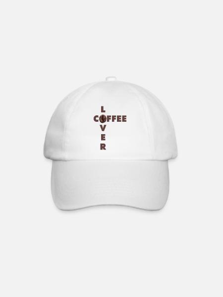Kaffeeliebhaber-Design mit echter Bohne - Baseballkappe - Weiß/Weiß