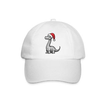 Dinosaurier brontosaurus Weihnachten - Baseballkappe - Weiß/Weiß - Vorne