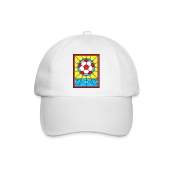 Buntglas Fußball- und Fußballplatz - Baseballkappe - Weiß/Weiß - Vorne