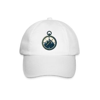 Compass Mountain Trek Azimut Wandergeschenk - Baseballkappe - Weiß/Weiß - Vorne