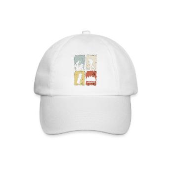 Vier Panel Silhouette Grunge - Baseballkappe - Weiß/Weiß - Vorne