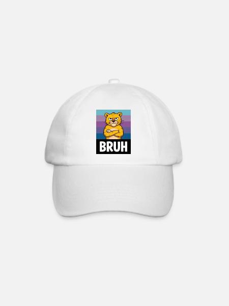 Grummel Katze BRUH - Baseballkappe - Weiß/Weiß