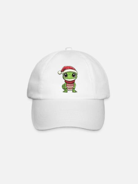 Echse Weihnachten Xmas - Baseballkappe - Weiß/Weiß
