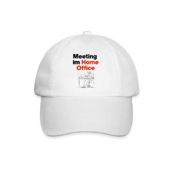 Meeting im Home Office – Laptoplife, Handy, chill - Baseballkappe - Weiß/Weiß - Vorne