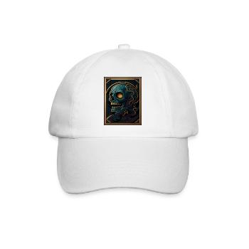 Glas Fenster Totenkopf - Baseballkappe - Weiß/Weiß - Vorne