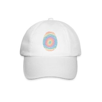 Bunte Fingerprint-Spirale - Baseballkappe - Weiß/Weiß - Vorne