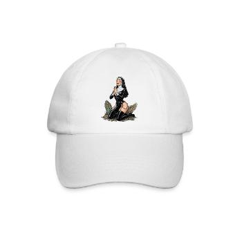Heilige Nonne auf den Knien - Baseballkappe - Weiß/Weiß - Vorne