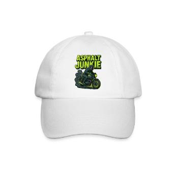 Asphalt Junkie – Motorrad - Baseballkappe - Weiß/Weiß - Vorne
