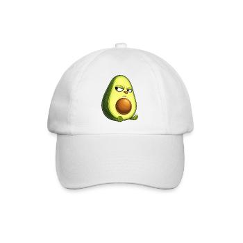 Coole Avocado mit Sonnenbrille skeptischer Blick - Baseballkappe - Weiß/Weiß - Vorne