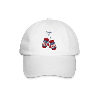 Weihnachtsfäustlinge im bestickten Look (bedruckt) - Baseballkappe - Weiß/Weiß - Vorne