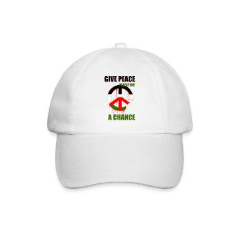Peace Symbol for Palestine – Give Peace a Chance - Baseballkappe - Weiß/Weiß - Vorne