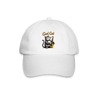 Cool Cat Jazz - Baseballkappe - Weiß/Weiß - Vorne