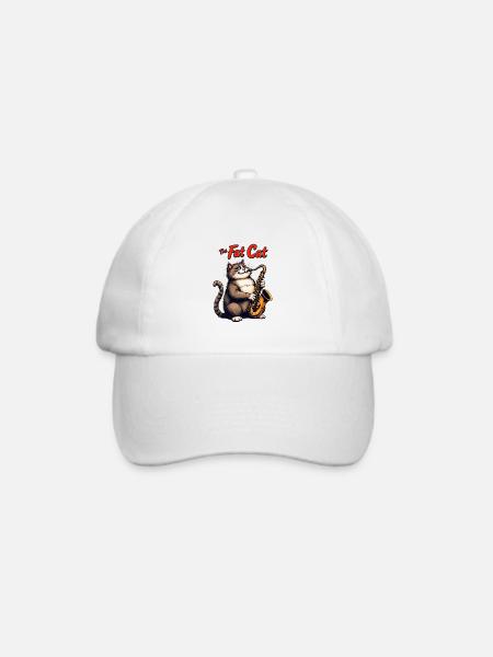 Der Fat Cat Jazz - Baseballkappe - Weiß/Weiß