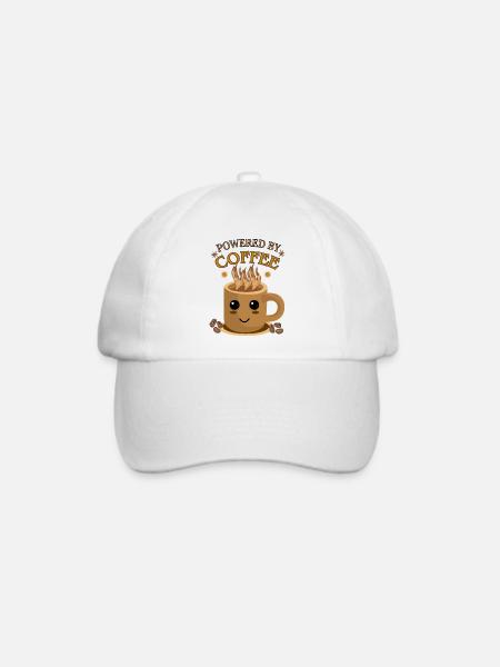 Kaffee Power Becher Motiv - Baseballkappe - Weiß/Weiß