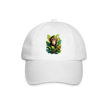 Ein Affe im Dschungel - Baseballkappe - Weiß/Weiß - Vorne