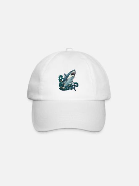 Alter-Predator-Ozean-Weißhai - Baseballkappe - Weiß/Weiß