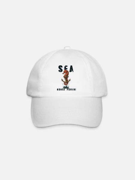 Seepferdchen-Humor Seepferdchen-Kraft - Baseballkappe - Weiß/Weiß