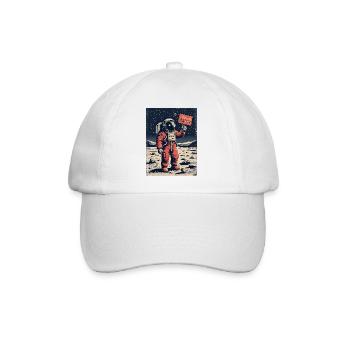 Astronaut mit Botschaft - Baseballkappe - Weiß/Weiß - Vorne