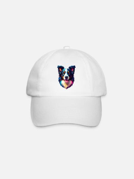 Border Collie - Baseballkappe - Weiß/Weiß