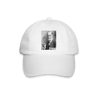 Sigmund Freud monochromes gepunktetes Porträt - Baseballkappe - Weiß/Weiß - Vorne