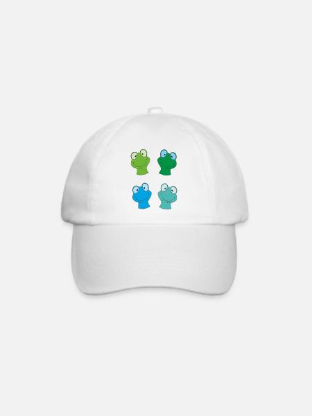 Kunterbunte Froschgesichter - Baseballkappe - Weiß/Weiß