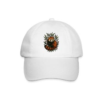 Roter Panda im Blattwerk Vintage - Baseballkappe - Weiß/Weiß - Vorne