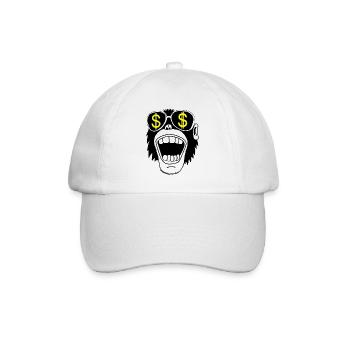 Affe mit Brille - Baseballkappe - Weiß/Weiß - Vorne
