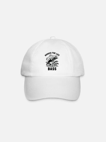 Angeln auf Seebarsch-Fluss - Baseballkappe - Weiß/Weiß
