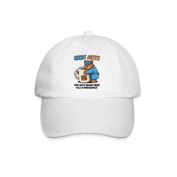 Nicht Jetzt Bär Kaffeezeit - Baseballkappe - Weiß/Weiß - Vorne