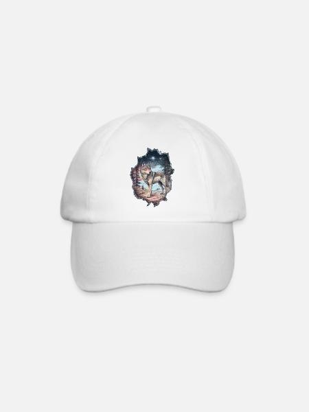 Wolf - Baseballkappe - Weiß/Weiß