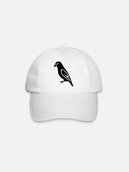schwarzer Vogel Geschenk Naturliebhaber - Baseballkappe - Weiß/Weiß