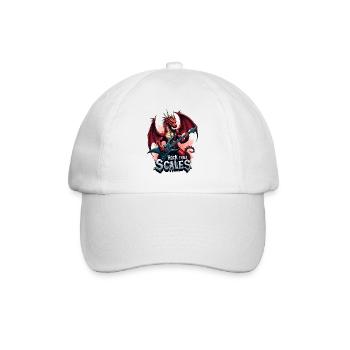 Drache mit Rockgitarre - Baseballkappe - Weiß/Weiß - Vorne