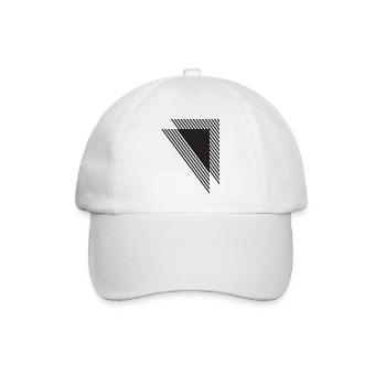 Diagonale geometrische Streifen in Schwarz - Baseballkappe - Weiß/Weiß - Vorne