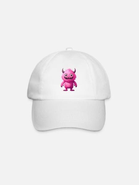 pinkes Monster - Baseballkappe - Weiß/Weiß