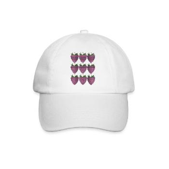 himbeer Muster Textile - Baseballkappe - Weiß/Weiß - Vorne