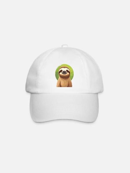 Faultier - Baseballkappe - Weiß/Weiß